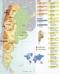 Argentina wine map