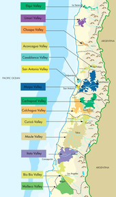 Chile wine map
