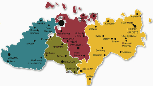 South Moravia wine map